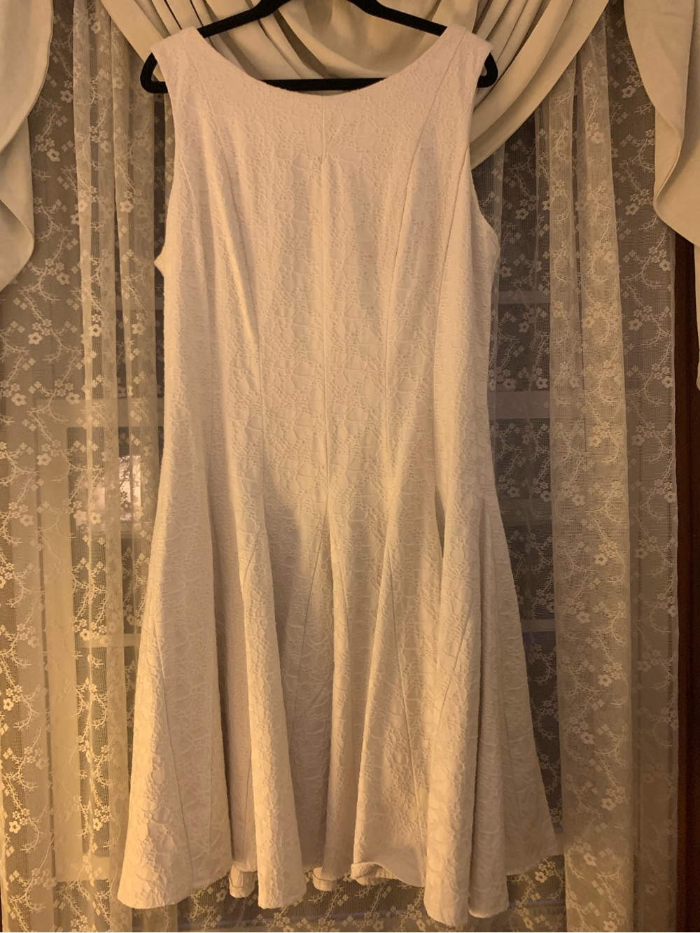 Eliza J White Floral Embroidered Dress Sz 14 White Fit & Flare Women’s